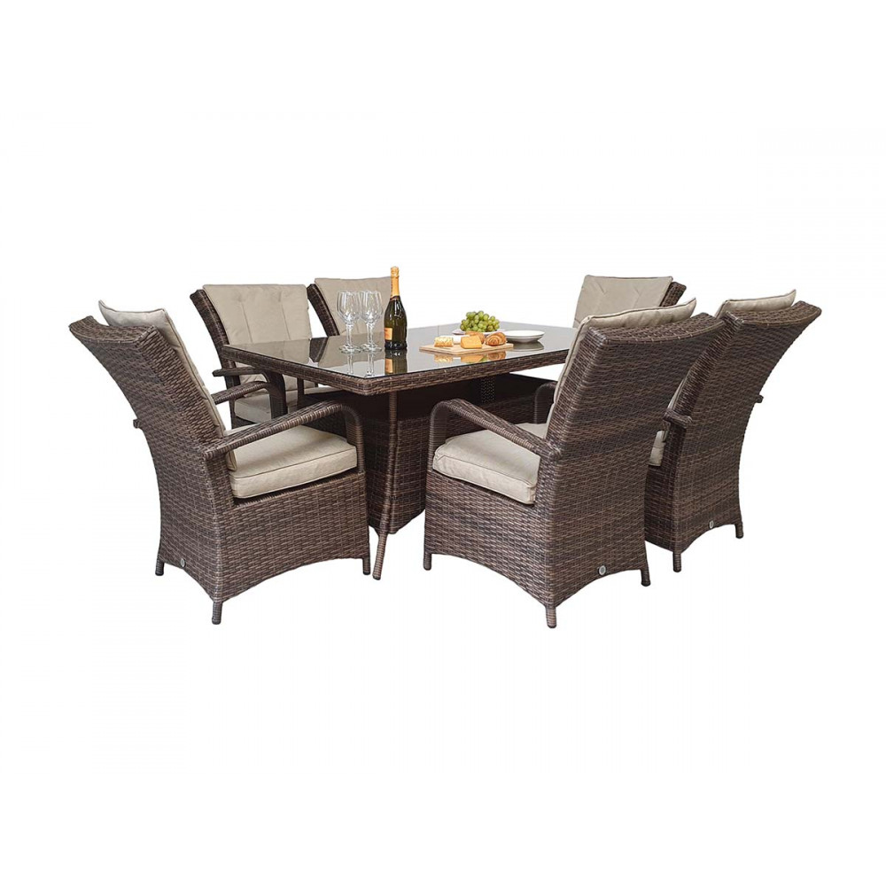 FLORENCE 6 Seat Rectangular in Brown FLORENCE 6 Seat Rectangular in Brown