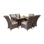 FLORENCE 6 Seat Rectangular in Brown FLORENCE 6 Seat Rectangular in Brown