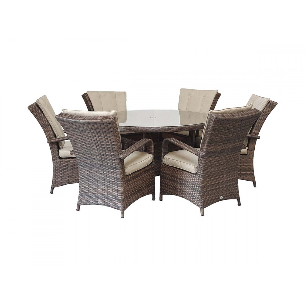 FLORENCE 6 Seat Round in Brown FLORENCE 6 Seat Round in Brown