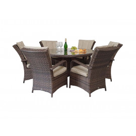 FLORENCE 6 Seat Round in Brown FLORENCE 6 Seat Round in Brown