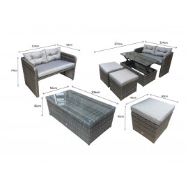 GEMMA Compact Sofa Set in Grey GEMMA Compact Sofa Set in Grey