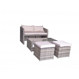 GEMMA Compact Sofa Set Mixed Brown GEMMA Compact Sofa Set Mixed Brown