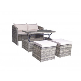 GEMMA Compact Sofa Set Mixed Brown GEMMA Compact Sofa Set Mixed Brown