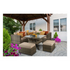 GEORGIA Corner Dining Set Mixed Brown GEORGIA Corner Dining Set Mixed Brown