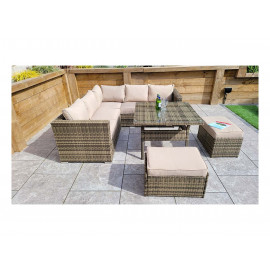 GEORGIA Corner Dining Set Mixed Brown GEORGIA Corner Dining Set Mixed Brown