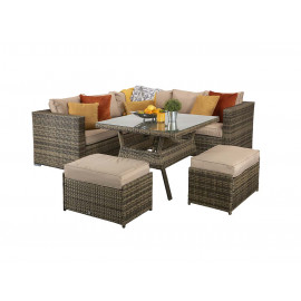 GEORGIA Corner Dining Set Mixed Brown GEORGIA Corner Dining Set Mixed Brown