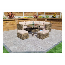 GEORGIA Corner Dining Set Mixed Brown