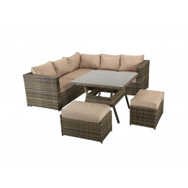 GEORGIA Corner Dining Set Mixed Brown GEORGIA Corner Dining Set Mixed Brown