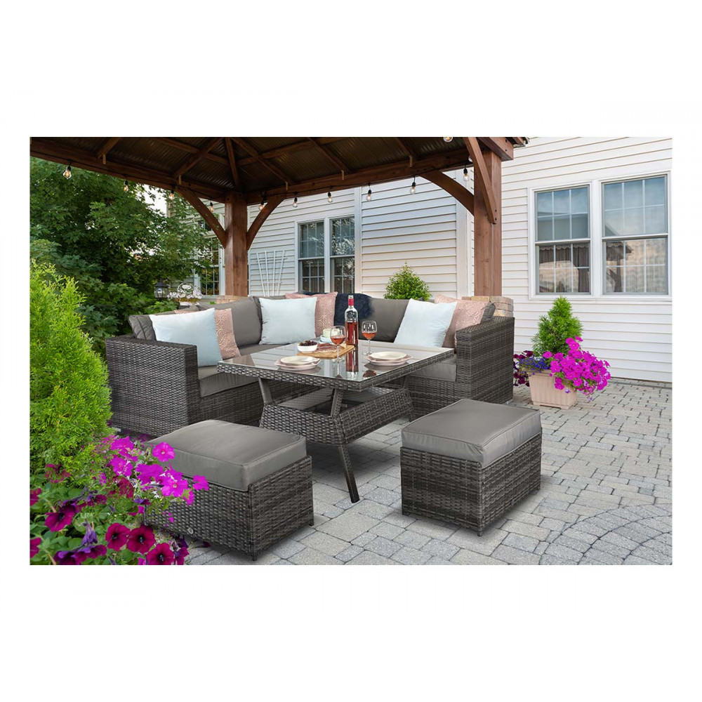 GEORGIA Corner Dining Set Grey GEORGIA Corner Dining Set Grey