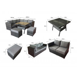 GEORGIA Corner Dining Set Grey GEORGIA Corner Dining Set Grey