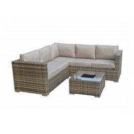 GEORGIA Corner Sofa with Ice Bucket Mixed Brown