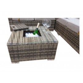 GEORGIA Corner Sofa with Ice Bucket Mixed Brown