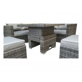 GEORGIA Corner Hi/Low Dining Set Grey With Ice Bucket GEORGIA Corner Hi/Low Dining Set Grey With Ice Bucket