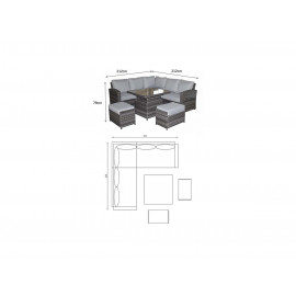 GRACE Corner Dining Set with Lift Table GRACE Corner Dining Set with Lift Table