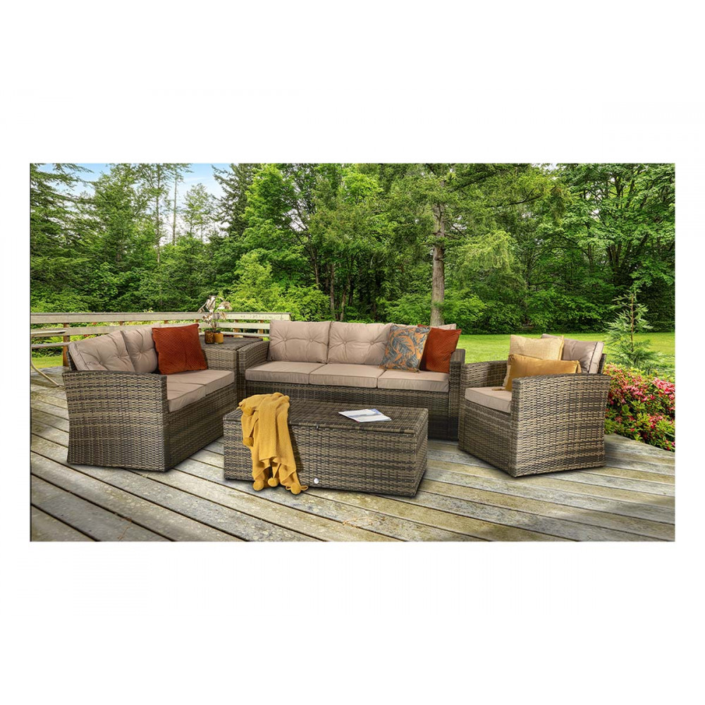 HOLLY Sofa Set in mixed brown HOLLY Sofa Set in mixed brown