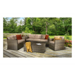 HOLLY Sofa Set in mixed brown HOLLY Sofa Set in mixed brown