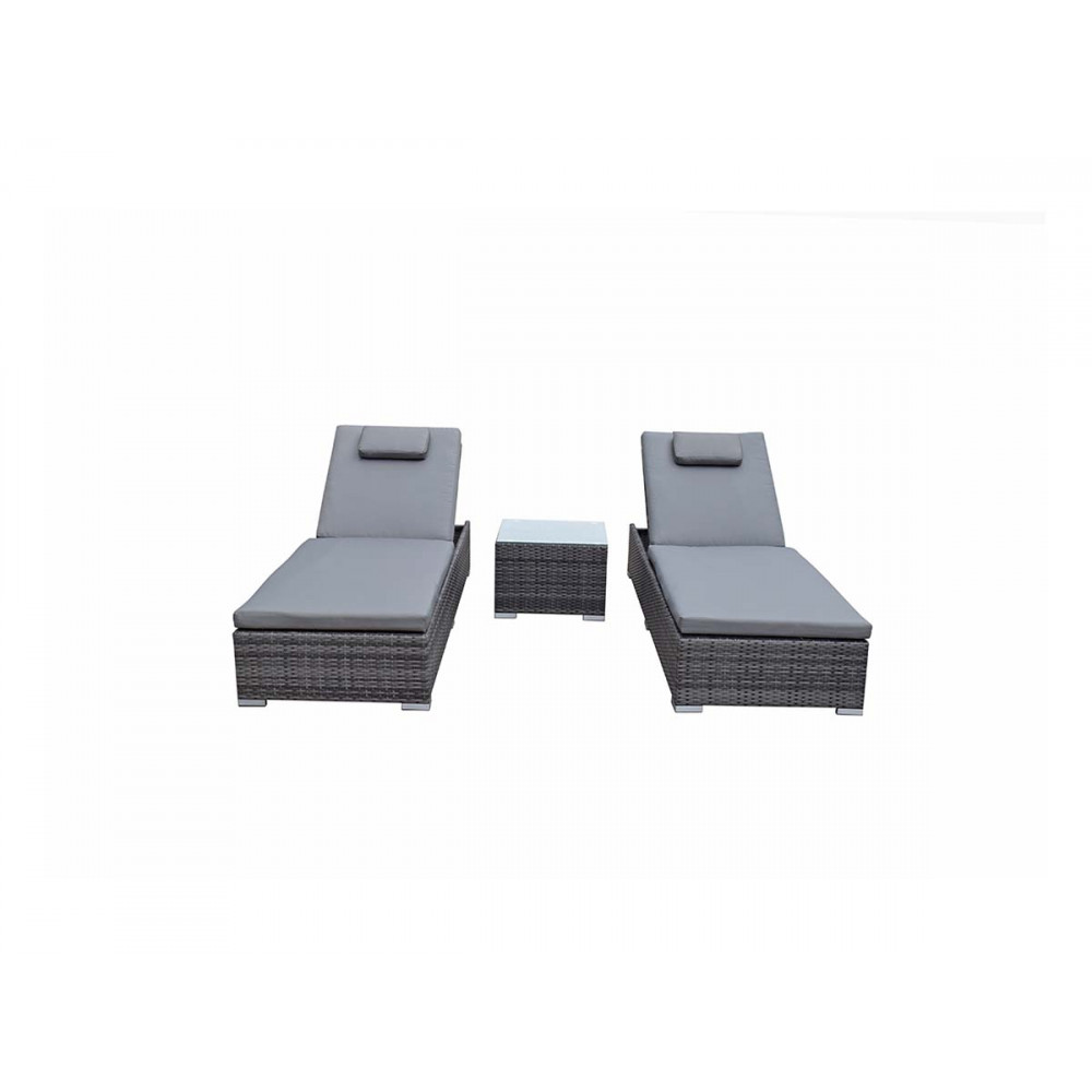 JESSICA Pair of Sun loungers Grey