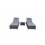 JESSICA Pair of Sun loungers Grey