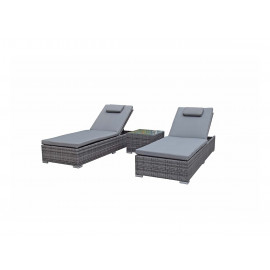 JESSICA Pair of Sun loungers Grey