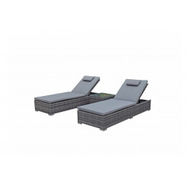 JESSICA Pair of Sun loungers Grey