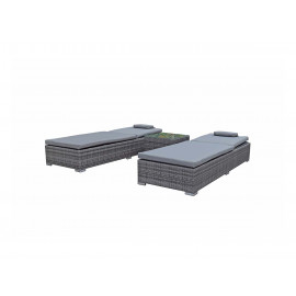 JESSICA Pair of Sun loungers Grey