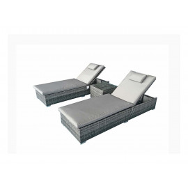 JESSICA Pair of Sun loungers Grey
