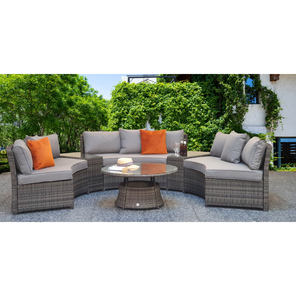 JULIET Half Moon Sofa Set Grey JULIET Half Moon Sofa Set Grey