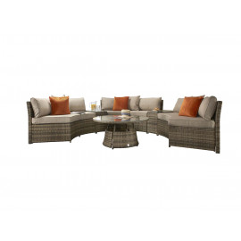 JULIET Half Moon Sofa Set Mixed Brown JULIET Half Moon Sofa Set Mixed Brown