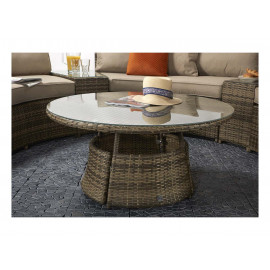 JULIET Half Moon Sofa Set Mixed Brown JULIET Half Moon Sofa Set Mixed Brown