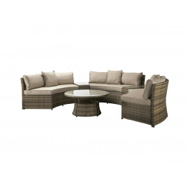 JULIET Half Moon Sofa Set Mixed Brown JULIET Half Moon Sofa Set Mixed Brown
