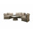 JULIET Half Moon Sofa Set Mixed Brown