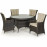 LA 4 Seat Round Dining Set / Brown