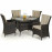 LA 4 Seat Round Dining Set / Brown