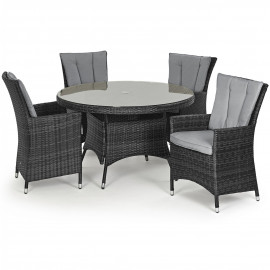 LA 4 Seat Round Dining Set / Grey