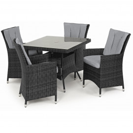 LA 4 Seat Square Dining Set / Grey