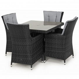 LA 4 Seat Square Dining Set / Grey LA 4 Seat Square Dining Set / Grey