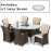 LA 6 Seat Oval Ice Bucket Dining Set with Lazy Susan / Brown