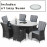 LA 6 Seat Oval Ice Bucket Dining Set with Lazy Susan / Grey