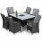 LA 6 Seat Rectangular Ice Bucket Dining Set / Grey