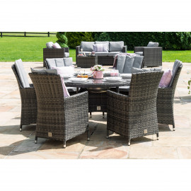 LA 6 Seat Round Ice Bucket Dining Set with Lazy Susan / Grey LA 6 Seat Round Ice Bucket Dining Set with Lazy Susan / Grey