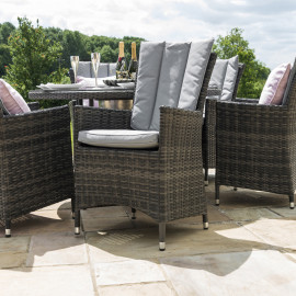 LA 6 Seat Round Ice Bucket Dining Set with Lazy Susan / Grey LA 6 Seat Round Ice Bucket Dining Set with Lazy Susan / Grey