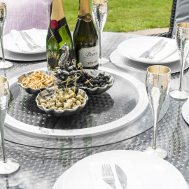 LA 6 Seat Round Ice Bucket Dining Set with Lazy Susan / Grey LA 6 Seat Round Ice Bucket Dining Set with Lazy Susan / Grey