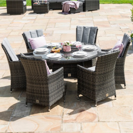 LA 6 Seat Round Ice Bucket Dining Set with Lazy Susan / Grey LA 6 Seat Round Ice Bucket Dining Set with Lazy Susan / Grey