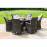 LA 6 Seat Round Ice Bucket Dining Set with Lazy Susan / Grey