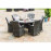 LA 6 Seat Round Ice Bucket Dining Set with Lazy Susan / Grey