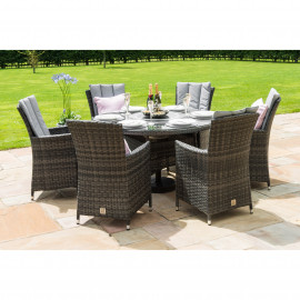 LA 6 Seat Round Ice Bucket Dining Set with Lazy Susan / Grey LA 6 Seat Round Ice Bucket Dining Set with Lazy Susan / Grey