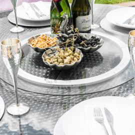 LA 6 Seat Round Ice Bucket Dining Set with Lazy Susan / Grey LA 6 Seat Round Ice Bucket Dining Set with Lazy Susan / Grey