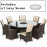 LA 8 Seat Round Ice Bucket Dining Set with Lazy Susan / Brown