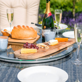 LA 8 Seat Round Ice Bucket Dining Set with Lazy Susan / Brown LA 8 Seat Round Ice Bucket Dining Set with Lazy Susan / Brown