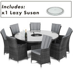 LA 8 Seat Round Ice Bucket Dining Set with Lazy Susan / Grey LA 8 Seat Round Ice Bucket Dining Set with Lazy Susan / Grey